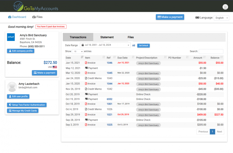 Customer Dashboard