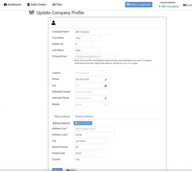 Update Customer Profile