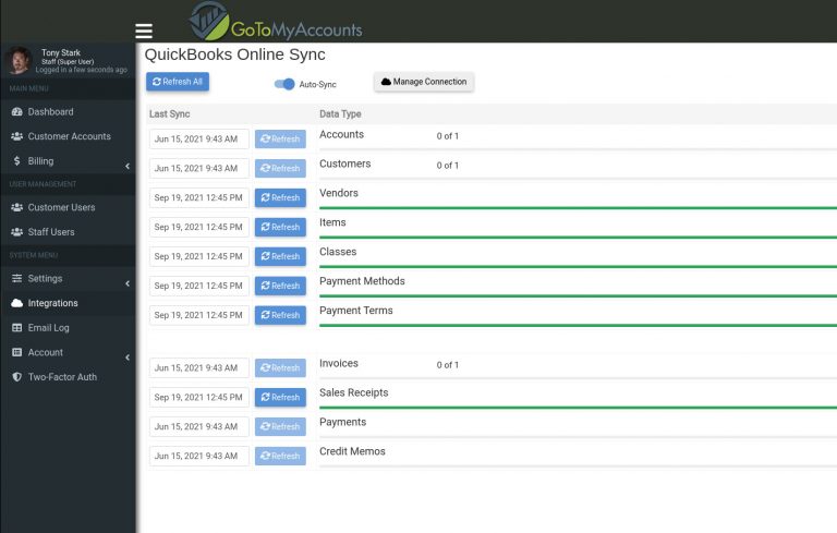 QuickBooks Online Data Sync