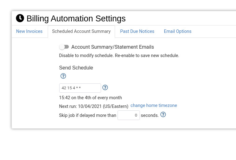 Scheduled Account Summary
