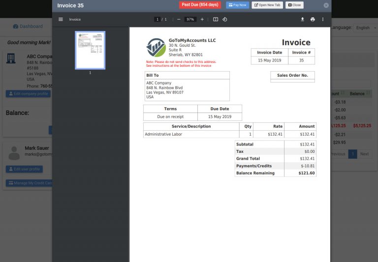 View Invoice
